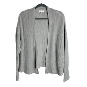 Abound Women's Cardigan Sweater Size S Gray Open Front Long Sleeve Cotton Knit